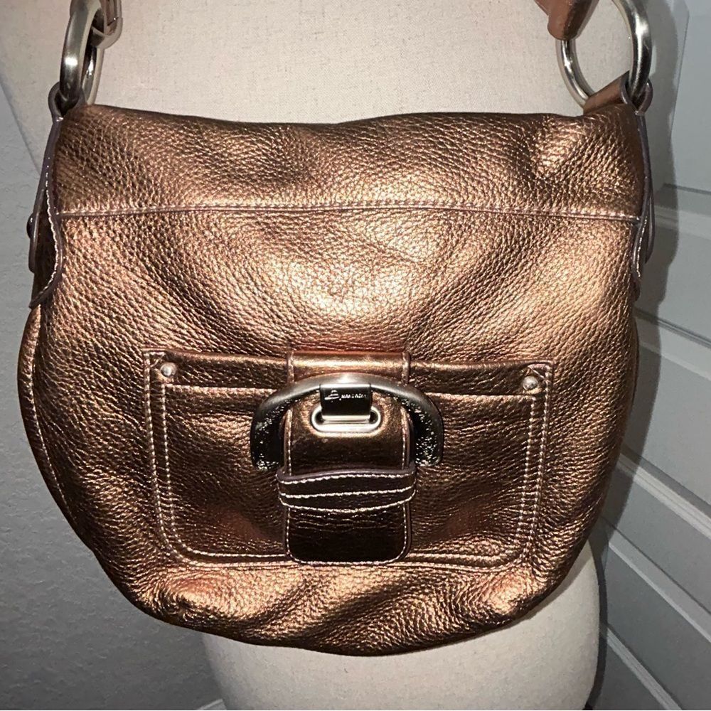 B.Makowsky Pebbled Leather Crossbody Purse Bag